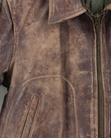 Vintage 1950s Horsehide Leather Quilted A2 Flight Jacket - L