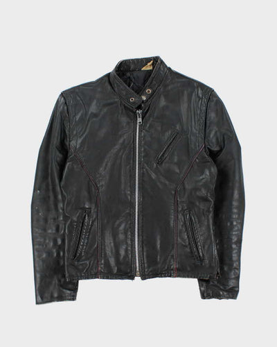 Vintage Cafe Racer Leather Jacket - S