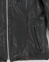 Vintage 1970s Leather Cafe Racer Moto Biker Jacket - M