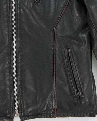 Vintage Cafe Racer Leather Jacket - S