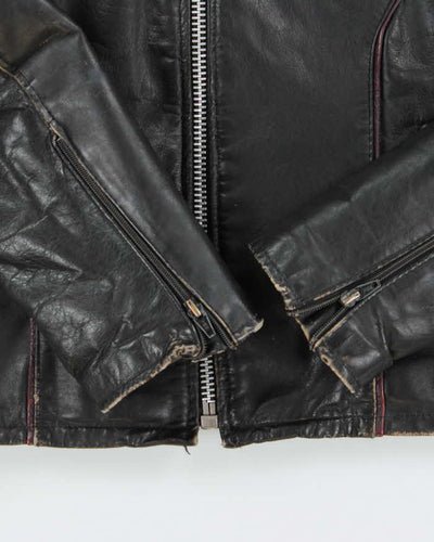 Vintage Cafe Racer Leather Jacket - S