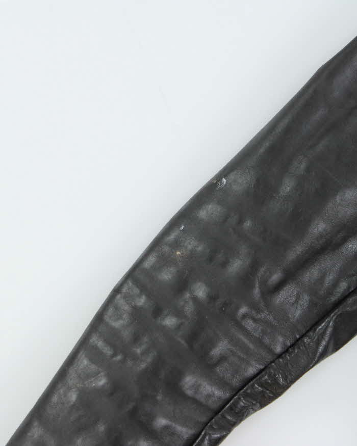 Vintage 1970s Leather Cafe Racer Moto Biker Jacket - M