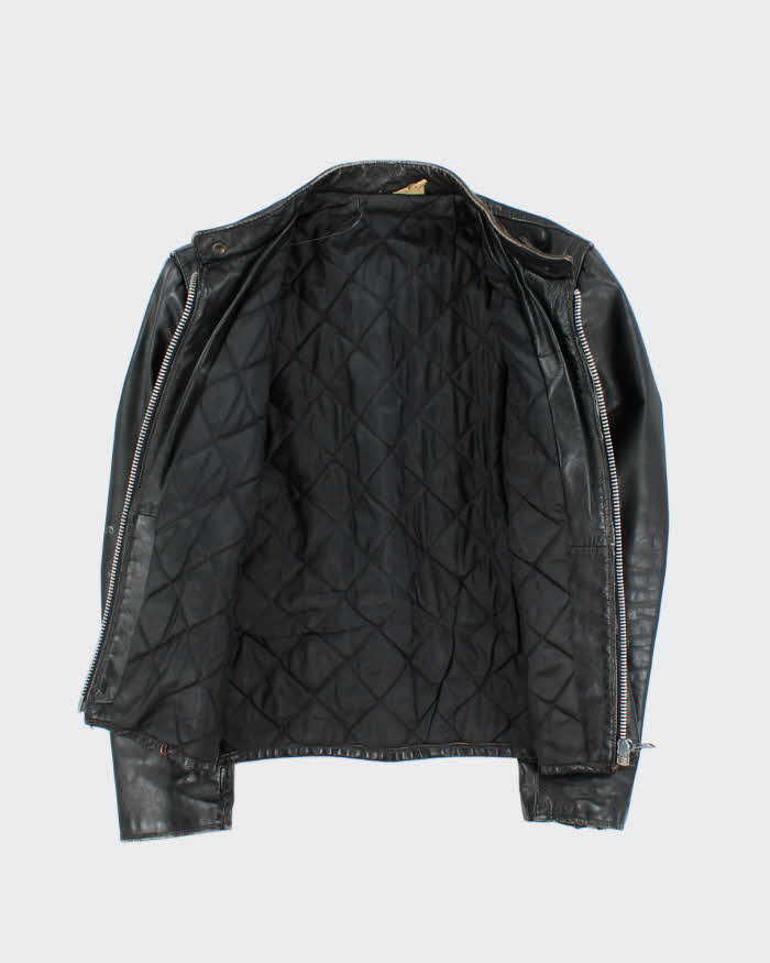 Vintage Cafe Racer Leather Jacket - S