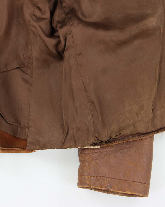 Vintage 1940s Two-Tone Fringe Leather Western Jacket - L