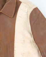 Vintage 1940s Two-Tone Fringe Leather Western Jacket - L