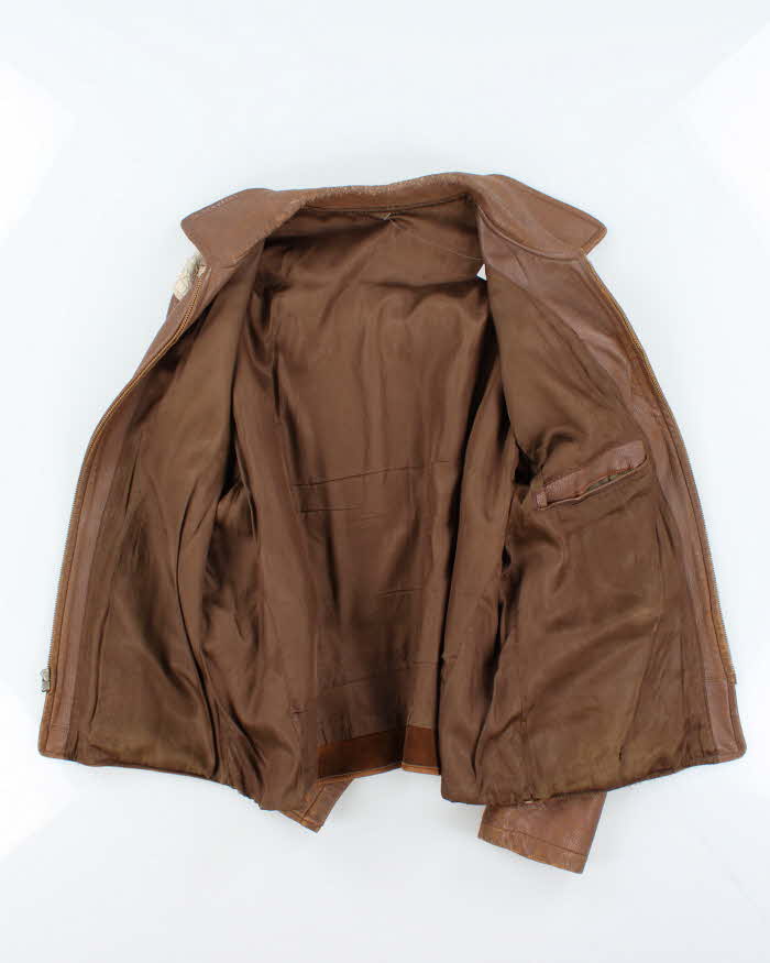 Vintage 1940s Two-Tone Fringe Leather Western Jacket - L