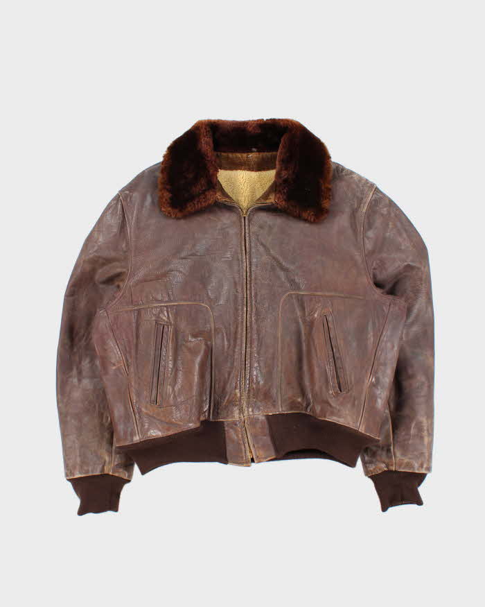 Vintage 60s Leather Flight  Jacket - L