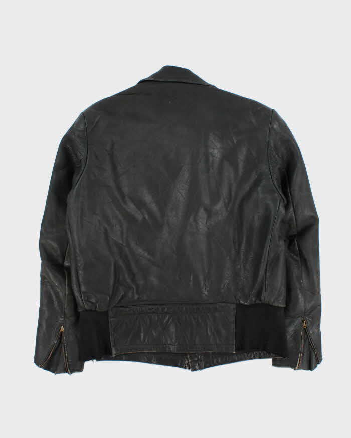 Vintage 1960s Leather Steerhide Classic Biker Jacket - M