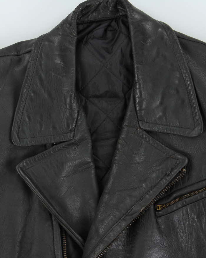 Vintage 1960s Leather Steerhide Classic Biker Jacket - M
