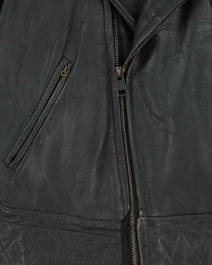 Vintage 1960s Leather Steerhide Classic Biker Jacket - M