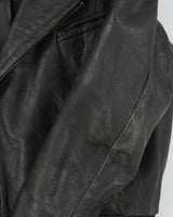 Vintage 1960s Leather Steerhide Classic Biker Jacket - M