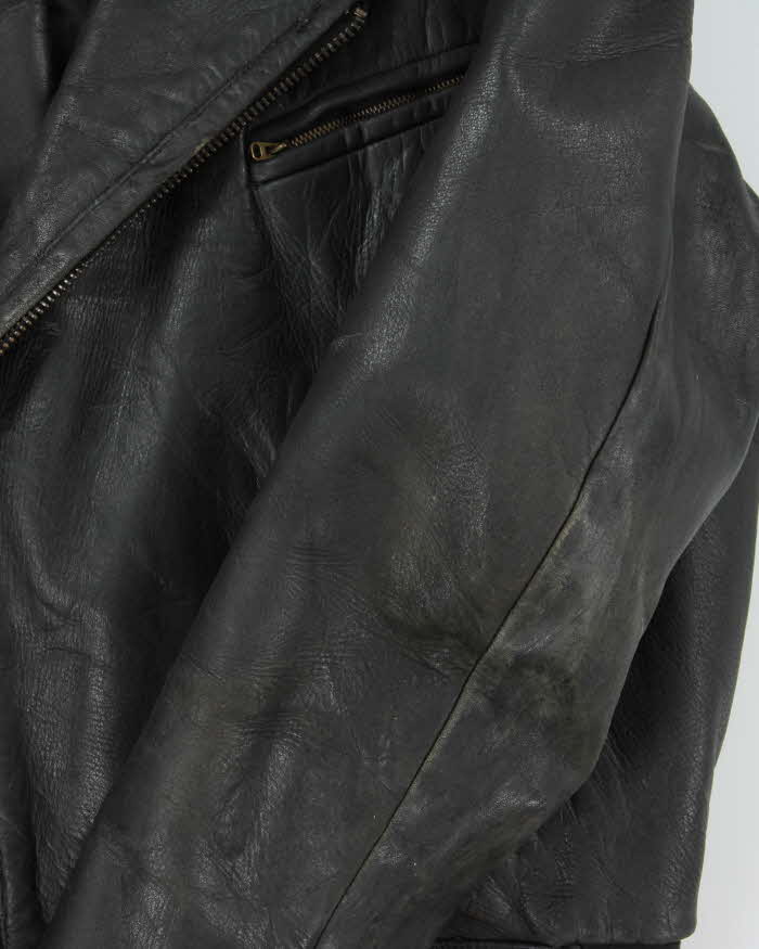 Vintage 1960s Leather Steerhide Classic Biker Jacket - M
