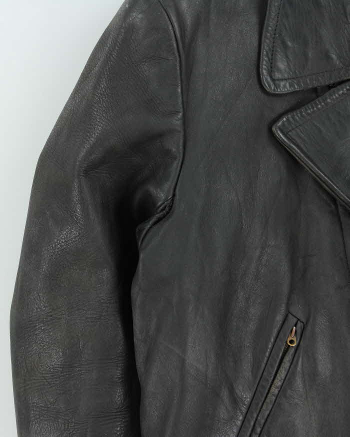 Vintage 1960s Leather Steerhide Classic Biker Jacket - M