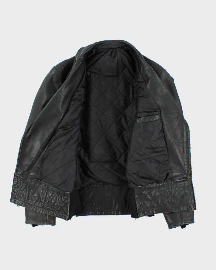 Vintage 1960s Leather Steerhide Classic Biker Jacket - M