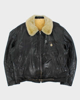 Vintage 1950s Horsehide Leather Shearling Moto Biker Jacket - XL