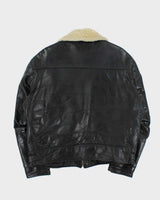 Vintage 1950s Horsehide Leather Shearling Moto Biker Jacket - XL