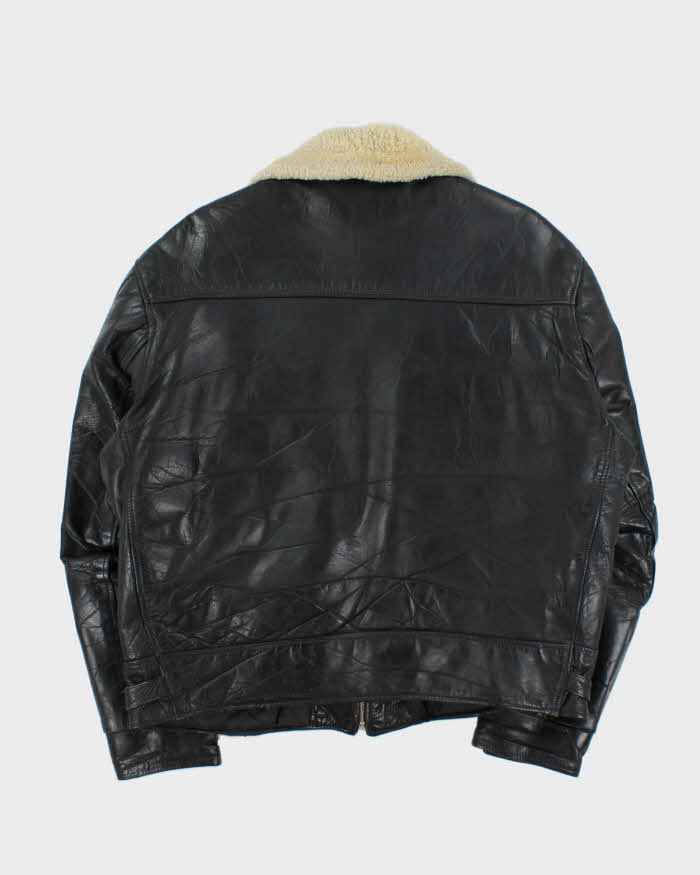 Vintage 1950s Horsehide Leather Shearling Moto Biker Jacket - XL