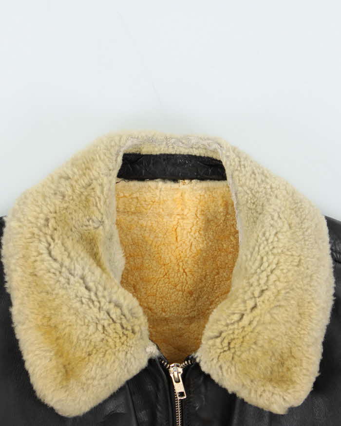 Vintage 1950s Horsehide Leather Shearling Moto Biker Jacket - XL