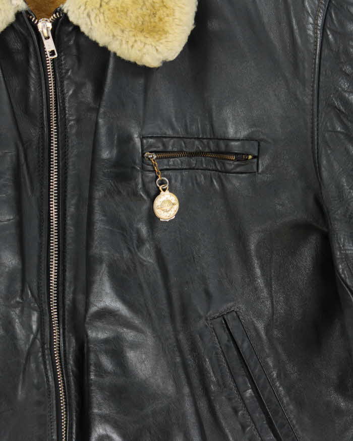 Vintage 1950s Horsehide Leather Shearling Moto Biker Jacket - XL