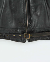 Vintage 1950s Horsehide Leather Shearling Moto Biker Jacket - XL
