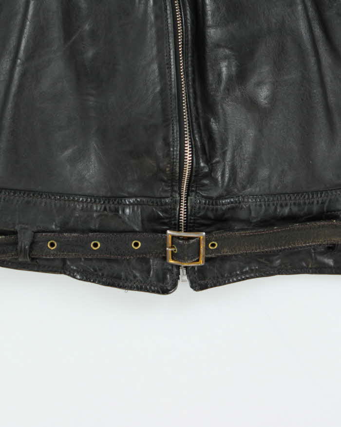 Vintage 1950s Horsehide Leather Shearling Moto Biker Jacket - XL