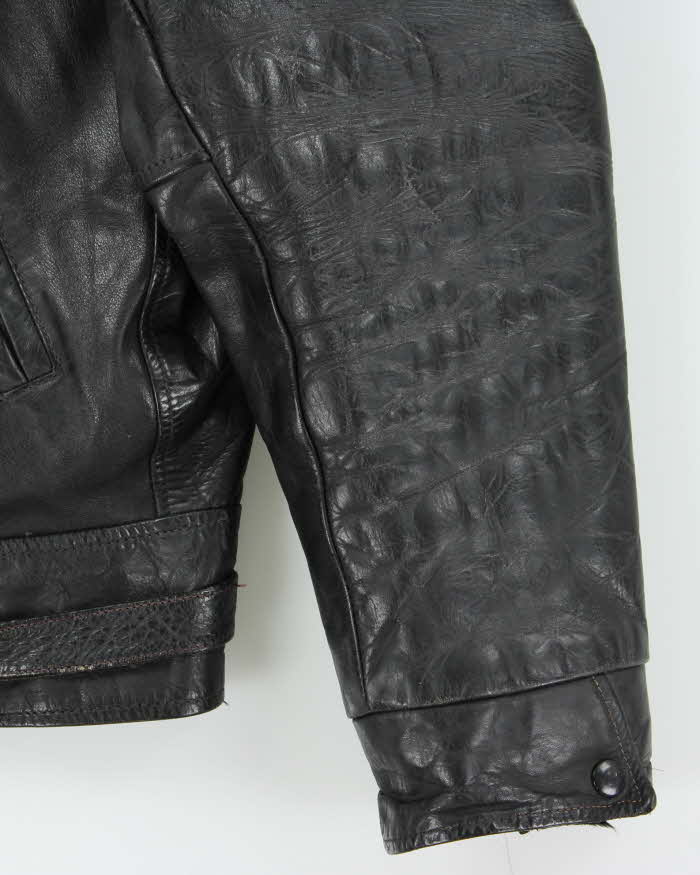 Vintage 1950s Horsehide Leather Shearling Moto Biker Jacket - XL