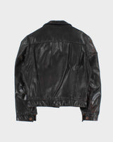 Vintage 1930s Horsehide Leather Moto Biker Jacket - M