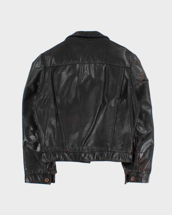 Vintage 1930s Horsehide Leather Moto Biker Jacket - M