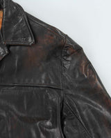 Vintage 1930s Horsehide Leather Moto Biker Jacket - M
