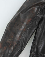 Vintage 1930s Horsehide Leather Moto Biker Jacket - M