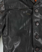 Vintage 1930s Horsehide Leather Moto Biker Jacket - M