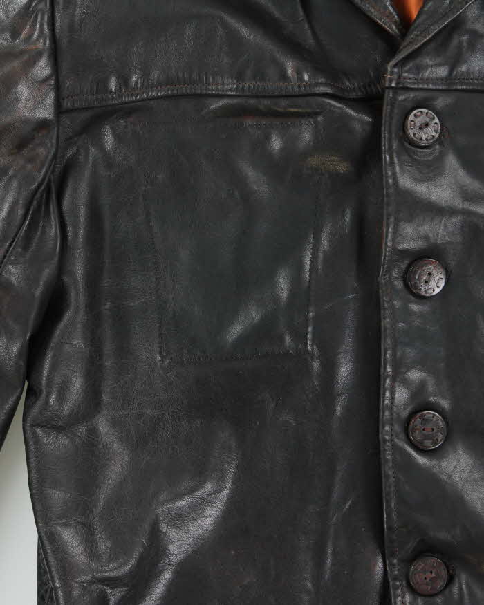 Vintage 1930s Horsehide Leather Moto Biker Jacket - M