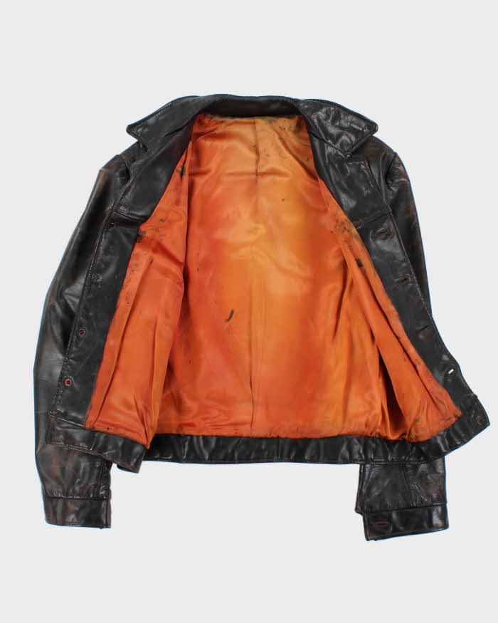 Vintage 1930s Horsehide Leather Moto Biker Jacket - M