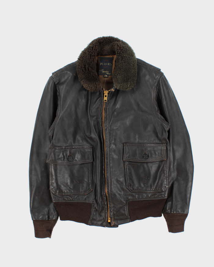 Vintage 1970s Peter's US Navy G-1 Horsehide Leather Flight Jacket - M