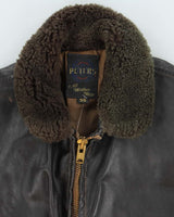 Vintage 1970s Peter's US Navy G-1 Horsehide Leather Flight Jacket - M