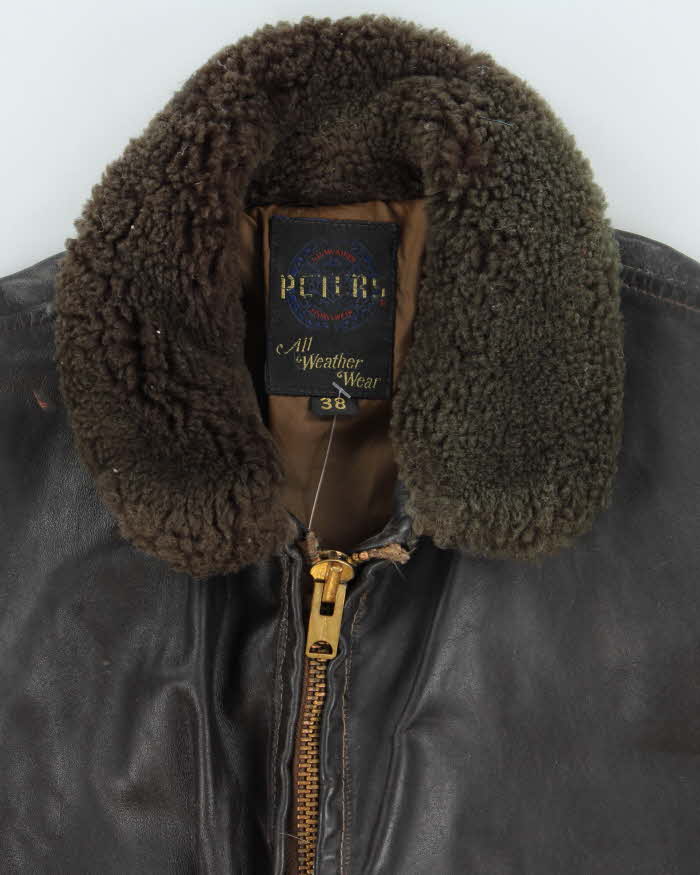 Vintage 1970s Peter's US Navy G-1 Horsehide Leather Flight Jacket - M