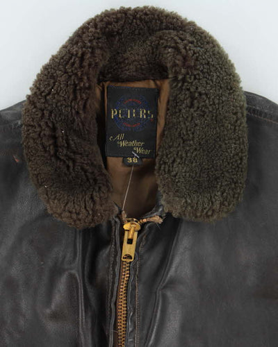 Vintage 60s Peter's Avion Leather Bomber Jacket - M