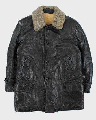 Vintage 60s Kings Way Sherpa Lined Leather Jacket - L