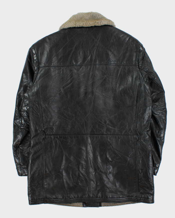 Vintage 60s Kings Way Sherpa Lined Leather Jacket - L