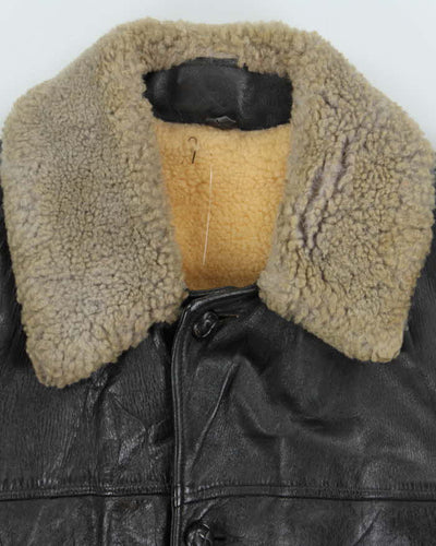 Vintage 60s Kings Way Sherpa Lined Leather Jacket - L