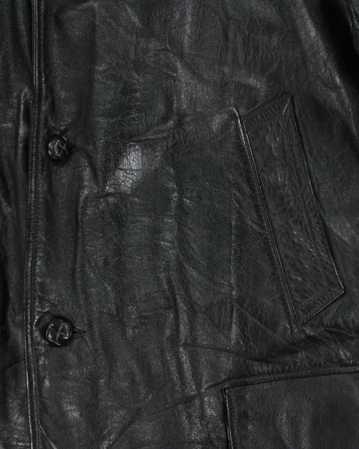 Vintage 60s Kings Way Sherpa Lined Leather Jacket - L