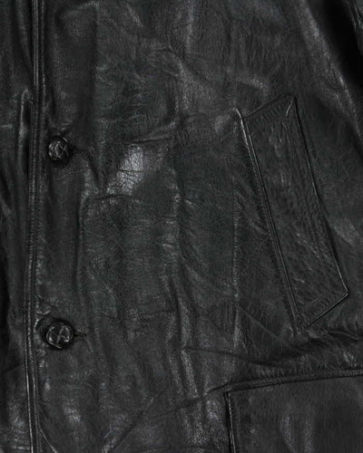 Vintage 60s Kings Way Sherpa Lined Leather Jacket - L