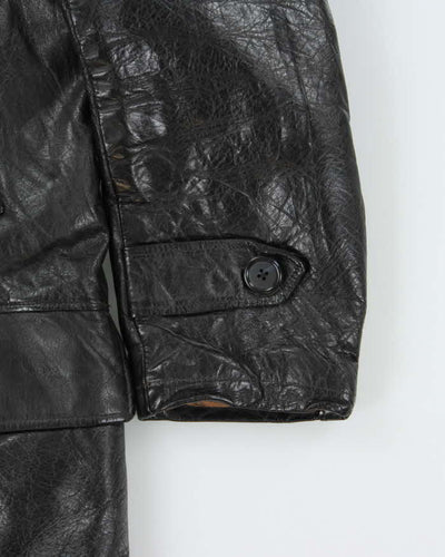 Vintage 60s Kings Way Sherpa Lined Leather Jacket - L