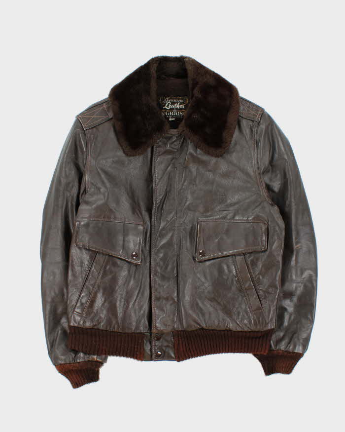 Vintage 1970s Grais U.S Leather G-1 Flight Jacket - L