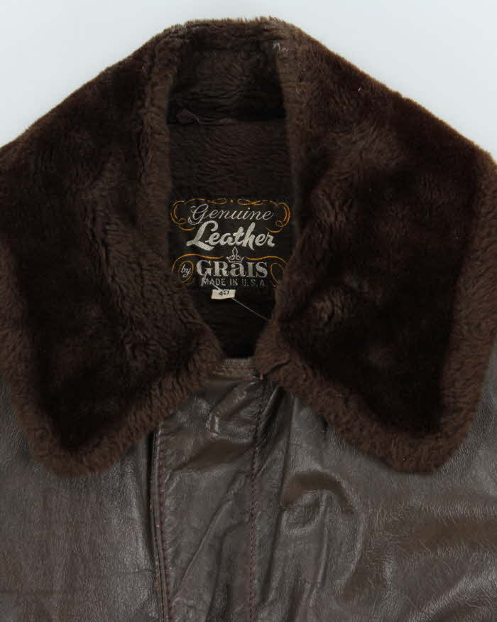 Vintage 1970s Grais U.S Leather G-1 Flight Jacket - L