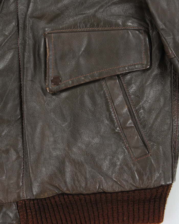 Vintage 1970s Grais U.S Leather G-1 Flight Jacket - L