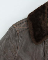Vintage 1970s Grais U.S Leather G-1 Flight Jacket - L