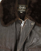 Vintage 1970s Grais U.S Leather G-1 Flight Jacket - L