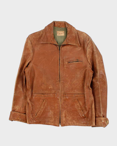 Vintage 30s 40s Boreman Sportswear Leather Jacket - M