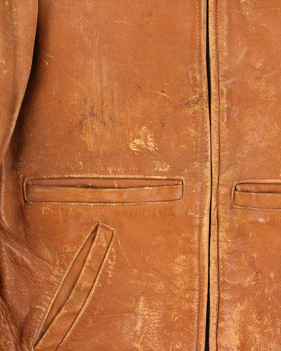 Vintage 30s 40s Boreman Sportswear Leather Jacket - M